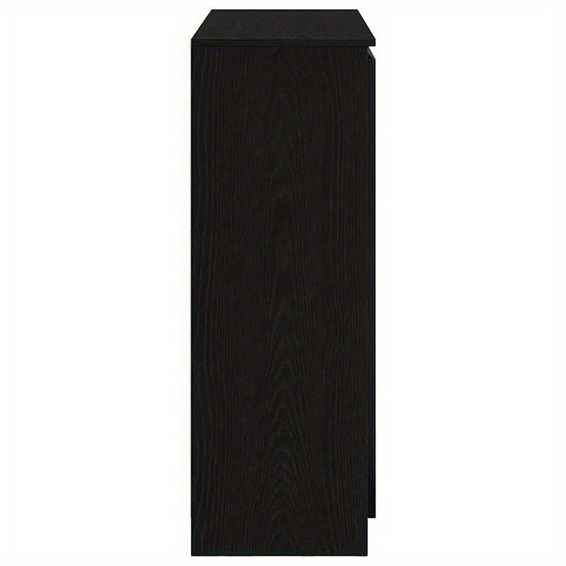Dressoir – Sideboard – Opbergkast – Ladekast – Commode – Zwart Eiken – MDF Chipboard – Praktisch Met Lades 100,5x35x98,5 cm