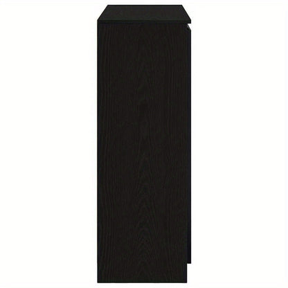 Dressoir – Sideboard – Opbergkast – Ladekast – Commode – Zwart Eiken – MDF Chipboard – Praktisch Met Lades 100,5x35x98,5 cm