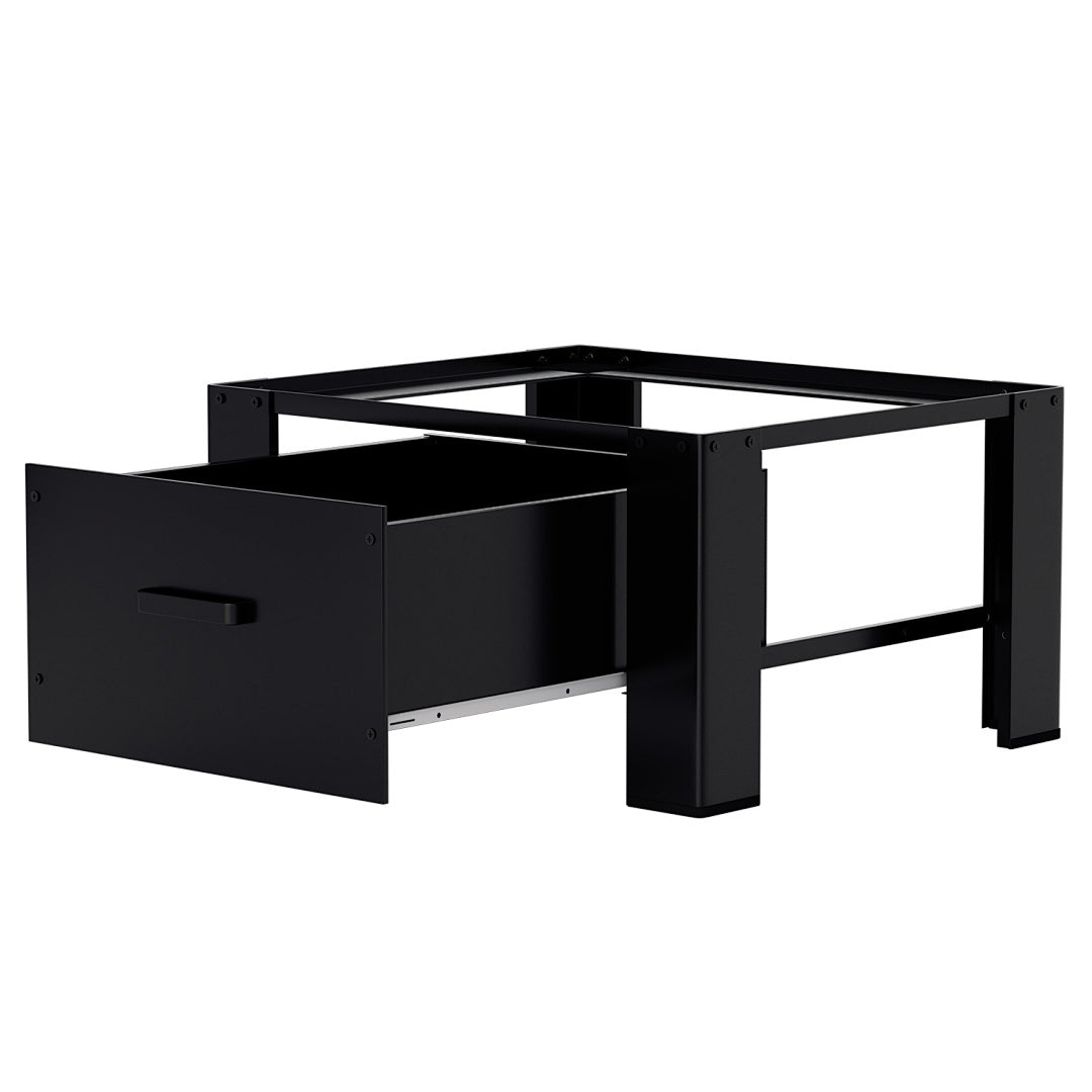 Washing Machine Stand with Storage Drawer, Steel Frame, 150 kg Load Capacity, Anti-Slip Base & Shock-Absorbing Pads