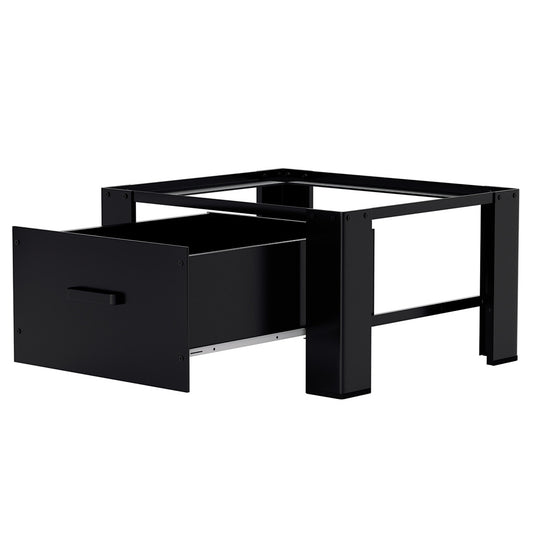 Washing Machine Stand with Storage Drawer, Steel Frame, 150 kg Load Capacity, Anti-Slip Base & Shock-Absorbing Pads
