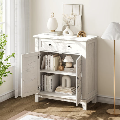 Sideboard – Dressoir – Opbergkast – Kast – Wandmeubel – Modern Design – MDF Hout – 91,5 cm Hoog – 2 Compartimenten Met Lades – Bruin