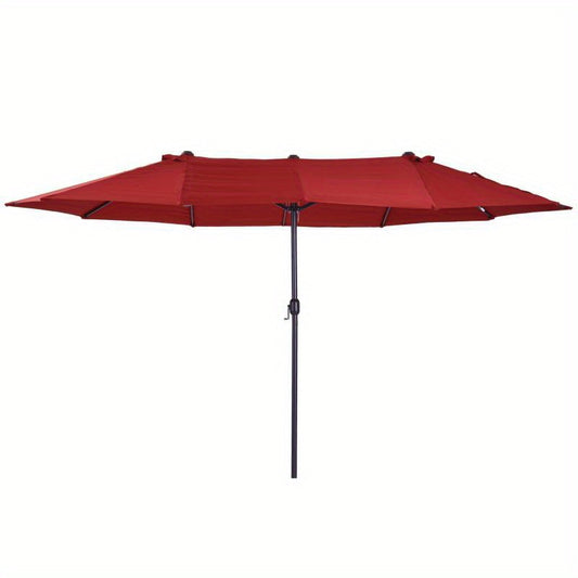 Parasol – Zonnescherm – Tuinparasol – Terrasparasol – Buitenparasol – Extra Groot 455x270 cm – Handmatige Kurk Bediening – Duurzaam & Stabiel Frame – Rood Rechthoekig/Ovaal