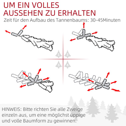 Kunstkerstboom – Kunstboom – Kerstboom – Faux Spar – Kerstversiering – 180 cm Hoog – 1000 Takken – Met Metalen Standaard – Voor Binnengebruik