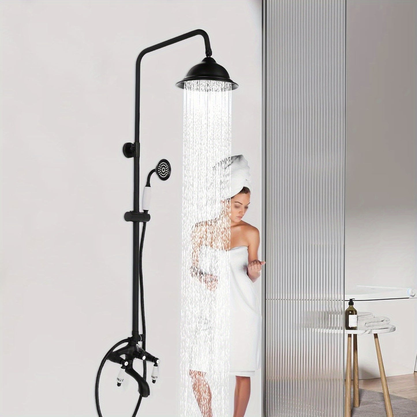 Regendouche Set – Douchepaneel – Handdouche – Douchekop – Douchekraan – Roestvrij Staal – 3 Waterstanden – 360° Draaibaar