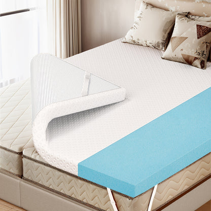 Memory Foam Matras Topper – Matras Topper Set – Matrasverhoger – Slaapschuim Topper – Koudschuim Matraslaag – 180x200 cm – 7,5 cm Dikke Laag – Wasbare Ademendhoes