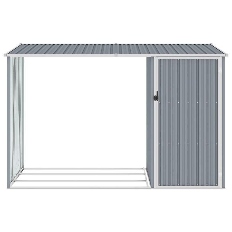 Buitenberging – Tuinberging – Opbergkast – Tuinkast – Grijze Houten Berging – 245x98x159 cm – Verzonken Staal – Weerbestendig Design