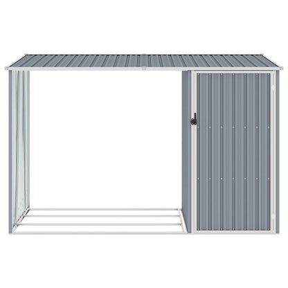 Buitenberging – Tuinberging – Opbergkast – Tuinkast – Grijze Houten Berging – 245x98x159 cm – Verzonken Staal – Weerbestendig Design