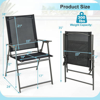Opvouwbare Stoelen – Tuinstoelen – Balkonstoelen – Campingstoelen – Klapstoelen – Hoge Rugleuning – Antislip Voetjes – Lichtgewicht Metaalframe