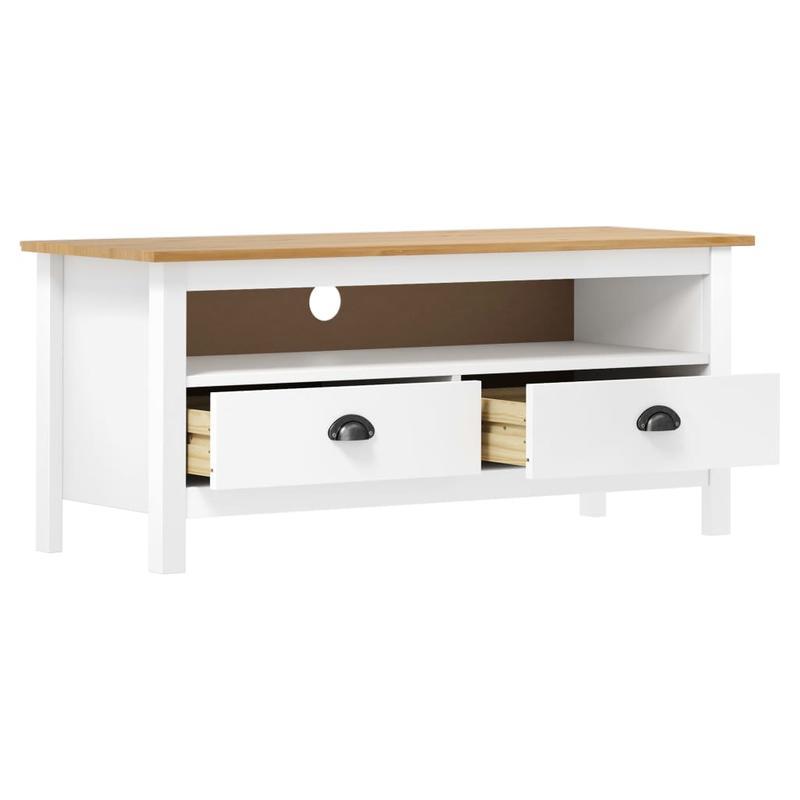 Tv-meubel – Tv-kast – TV Meubel – Dressoir – TV Dressoir – Wit – Massief Hout – Compact 69 cm Hoog – 3,2 Kubieke Voet Opbergruimte