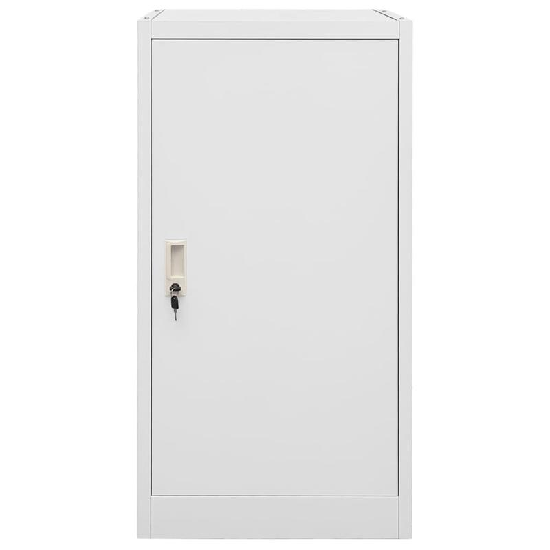 Stalenkast – Opbergkast – Archiefkast – Kantoorkast – Locker – Vergrendelbaar – Verstelbare Planken en Haken – Compact 53x53x105 cm – Lichtgrijs staal