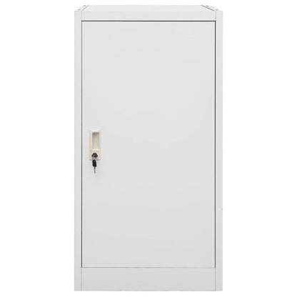 Stalenkast – Opbergkast – Archiefkast – Kantoorkast – Locker – Vergrendelbaar – Verstelbare Planken en Haken – Compact 53x53x105 cm – Lichtgrijs staal