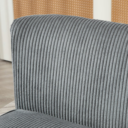 2-zits bank – tweepersoons sofa – loveseat – loveseatbank – zitbank – fluwelen polyester bekleding – stevig houten frame – 117x56,5x77 cm – grijs