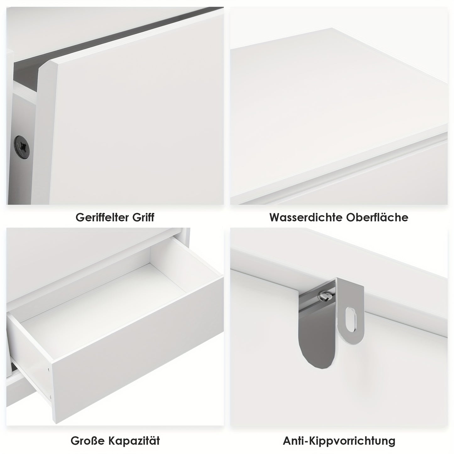 Dressoir – Ladekast – Opbergkast – Kast – Buffetkast – Wit MDF – 6 Ruime Lades