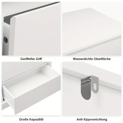 Dressoir – Ladekast – Opbergkast – Kast – Buffetkast – Wit MDF – 6 Ruime Lades