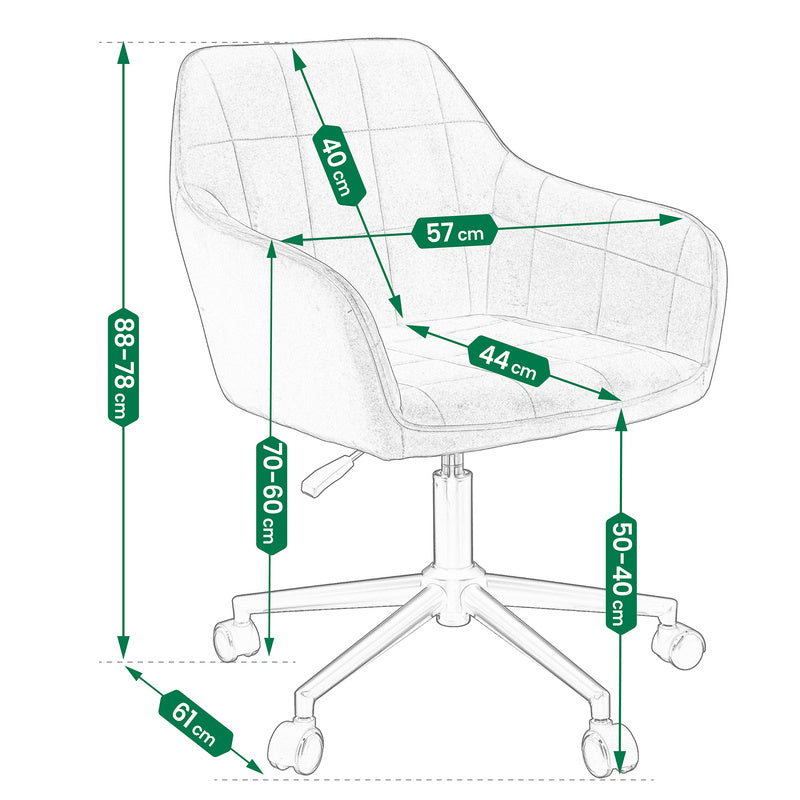 Bureaustoel – Bureaustoel Met Wieltjes – Bureaustoel Draaibaar – Kantoorstoel – Studstoel – Zachte Velvet Bekleding – 360° Draaibaar Met Verstelbare Hoogte - Roze