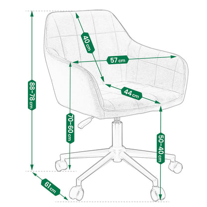 Bureaustoel – Bureaustoel Met Wieltjes – Bureaustoel Draaibaar – Kantoorstoel – Studstoel – Zachte Velvet Bekleding – 360° Draaibaar Met Verstelbare Hoogte - Roze