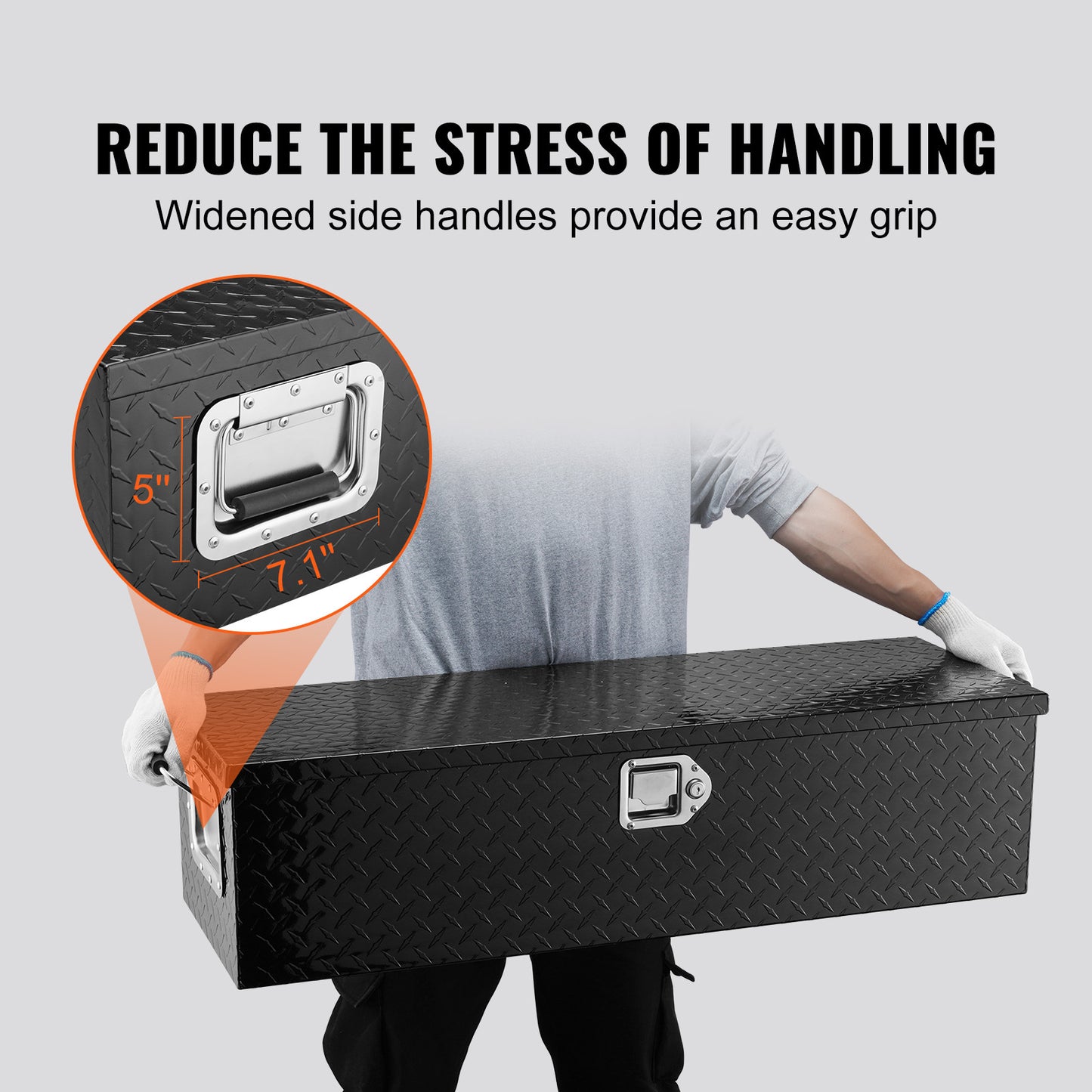 Aluminium Gereedschapskist – Opbergkist – Tool Box – Chest Box – Opbergbak – Lichtgewicht Diamond Plate – Weerbestendig Slot