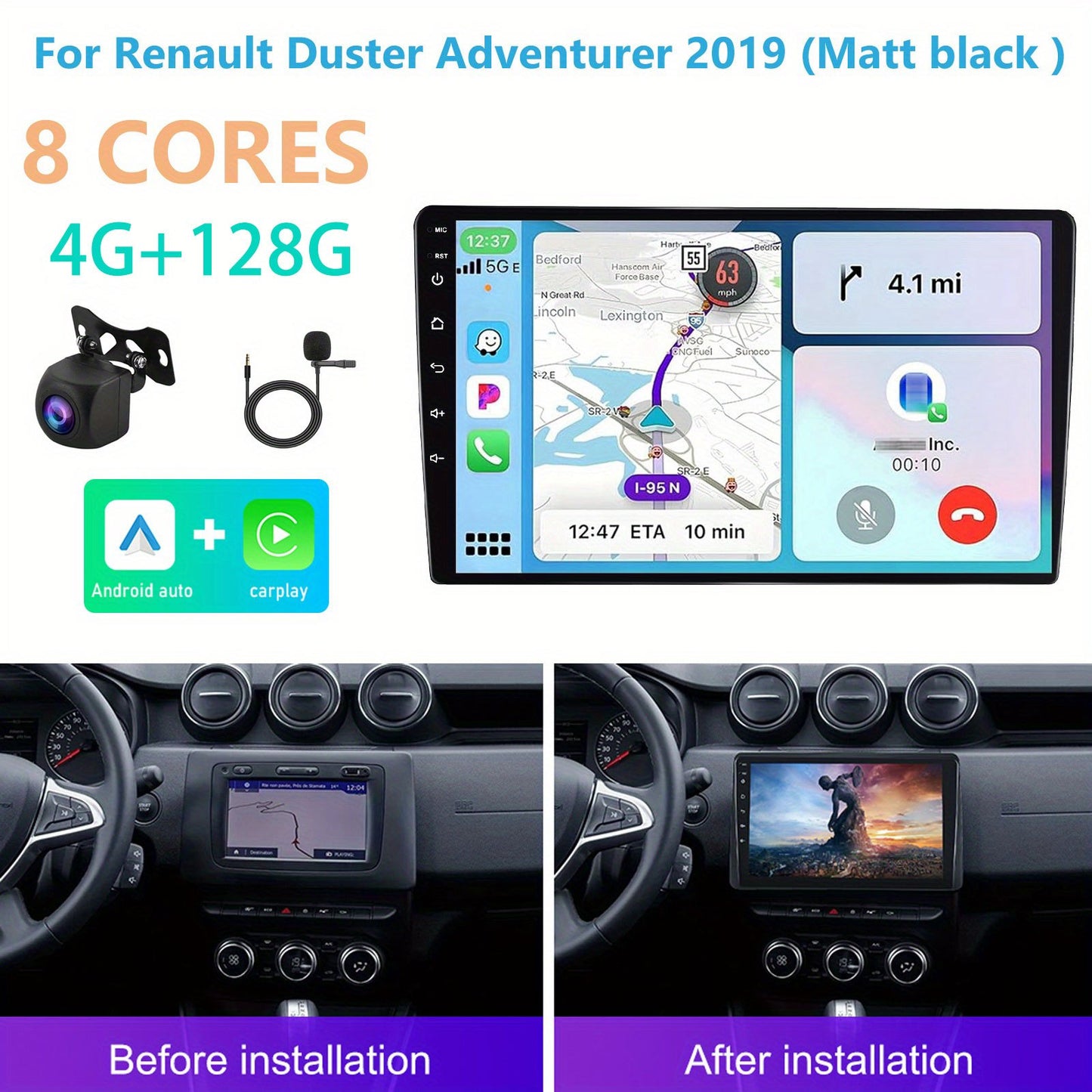 Android 15 Car Stereo – Autoradio – Multimedia Systeem – GPS Navigatie – Touchscreen – 10,1 Inch – 4G & WiFi Verbinding – 8-Core Processor & DSP Geluid