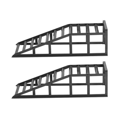 Two Height-Adjustable Car Ramps | 2000 kg Load Capacity, Heavy-Duty Iron Lifting Platform Kit, Suitable for Cars, SUVs, and Vans, Grey Non-Slip Loading Ramps
