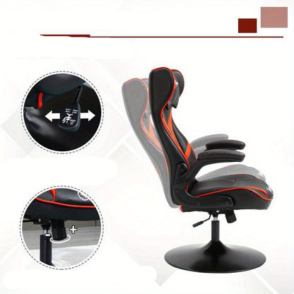 Gamingstoel – Gamestoel – Gaming Chair – Game Stoel – Bureaustoel – Verstelbare Hoogte – Kunstleer Polyester – Draaibaar Met Wieltjes – Ergonomisch Design – Zwart/Rood