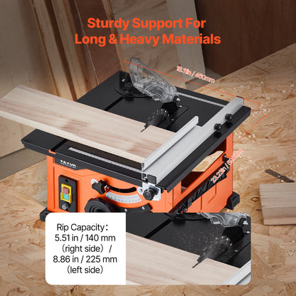 Tafelschaaf – Tafelzaag – Cirkelzaag – Houtzaag – Verstekzaag – Compact Oranje Zwart – 1200W Motor – Zaagcapaciteit 225 mm