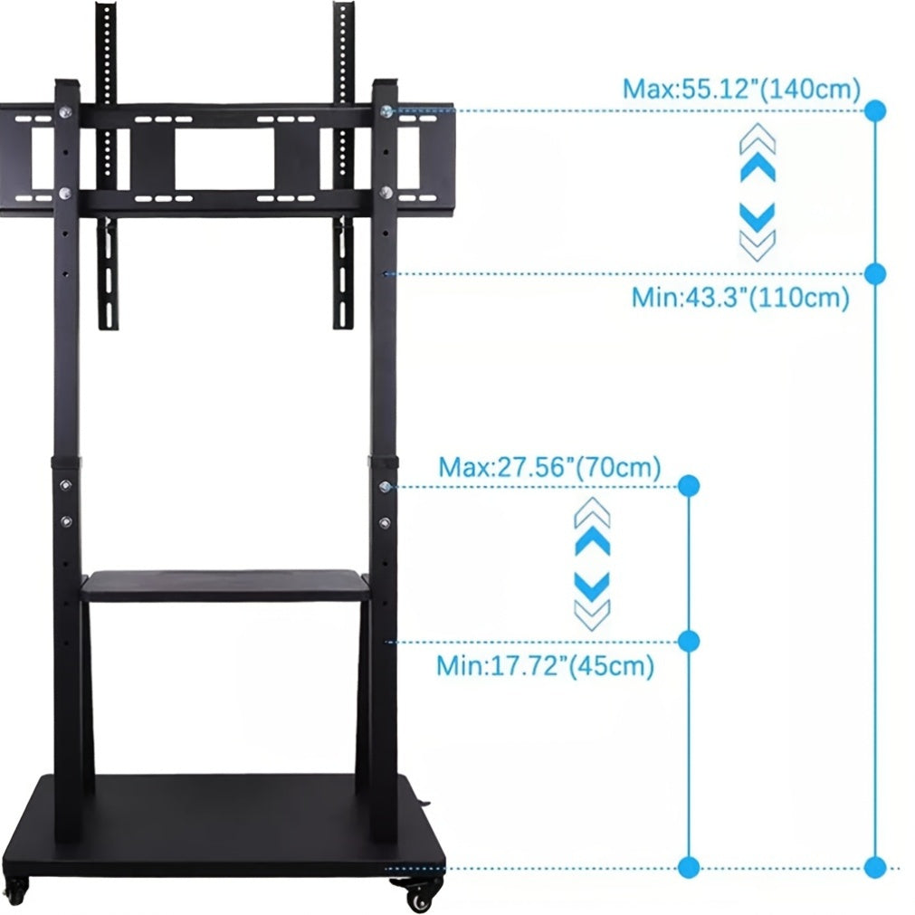 TV Standaard – TV Statief – Monitorstandaard – TV Voet – Mobiele TV Trolley – Verstelbaar – Metalen Frame – Geschikt 32-80 Inch – Max. 65 kg