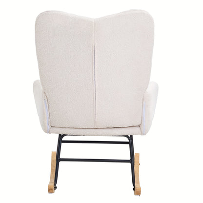 Schommelstoel – Glijstoel – Schommelstoel Baby – Relaxstoel – Loungestoel – Velvet Bekleding – Handmatig Glijdend Mechanisme – Hoge Rugleuning – Max 113,4 kg Draagkracht