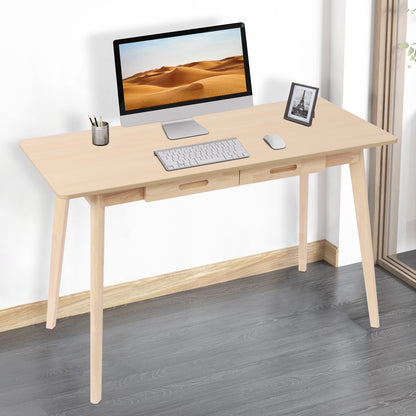 Bureau – Computerbureau – Bureautafel – Schrijftafel – Werktafel – Extra Brede Werkruimte 120x55 cm – Massief Hout Met Eikenfineer, Robuust A-Frame Ontwerp