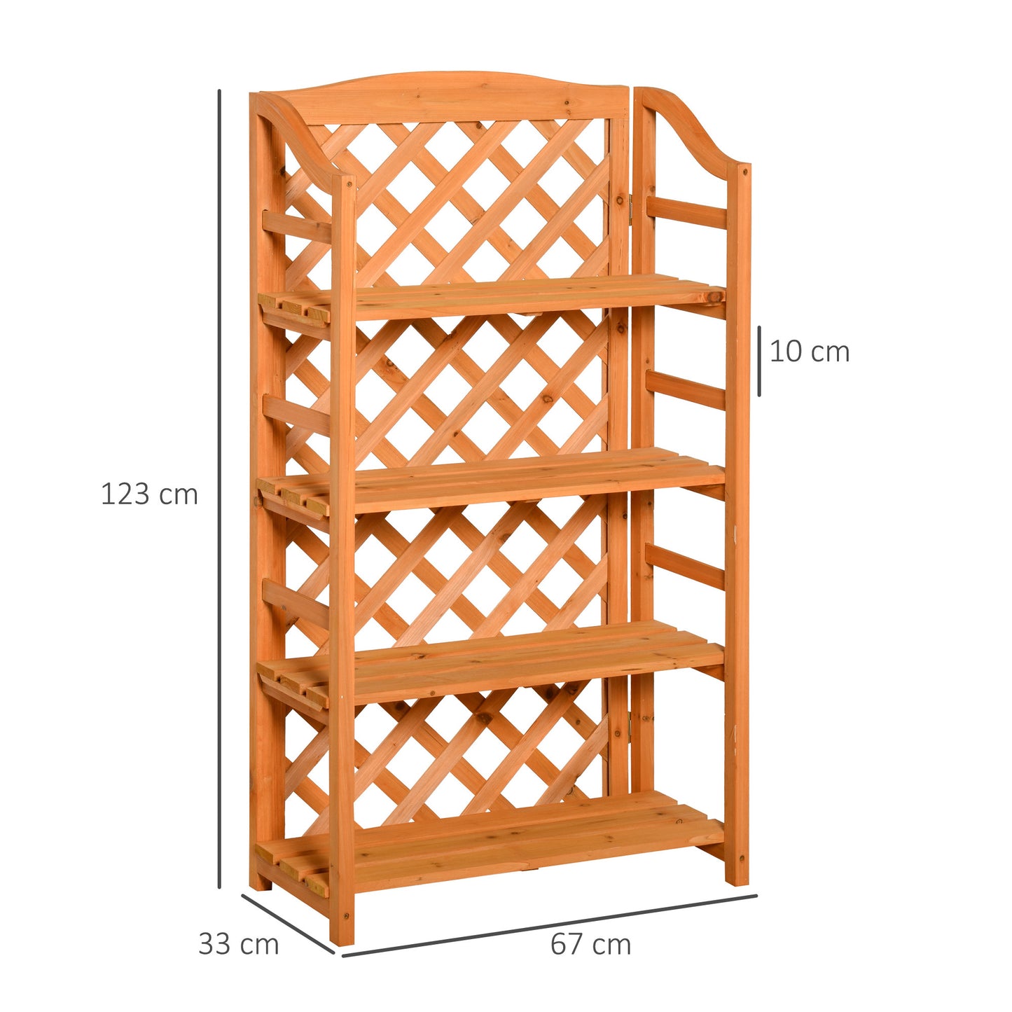 Plantenrek – Bloemenrek – Plantenstandaard – Plankrek – Plantenhouder – Verstelbare Planken – Inklapbaar Design – Voorgestreken Natuurlijk Dennenhout – Max. Draagkracht 15 kg