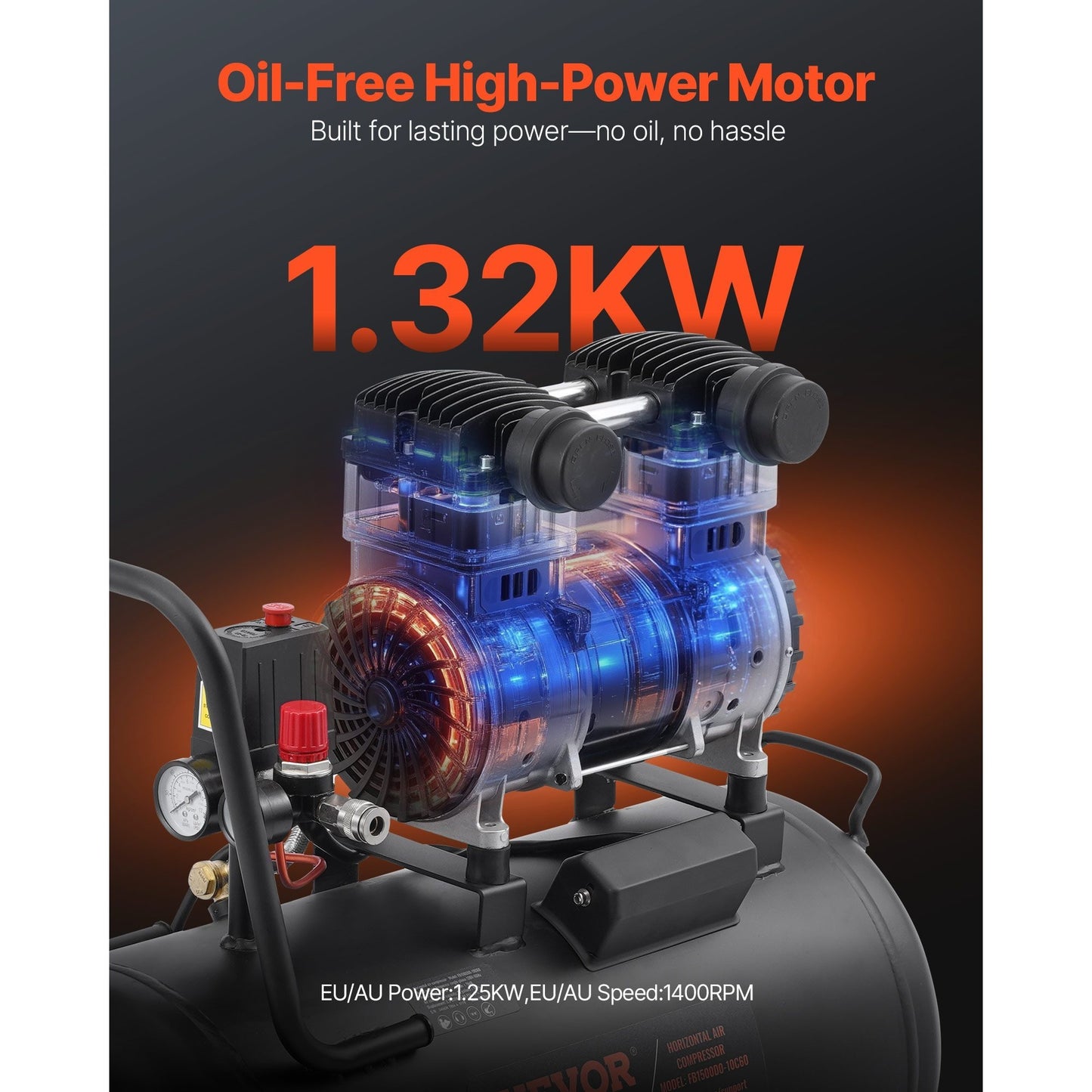 Luchtcompressor – Compressoren – Luchtpomp – Air compressor – Zwart – Olievrij – 15 Gallon – 5,3 CFM bij 90 PSI