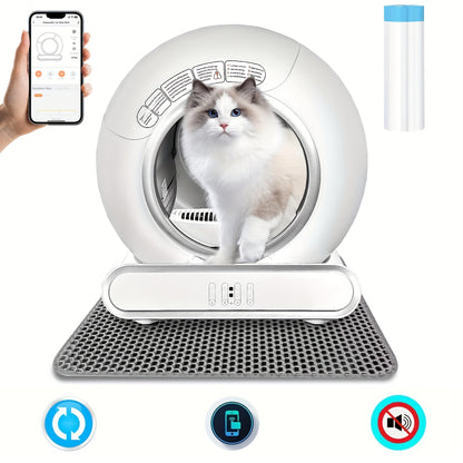 Automatische Kattenbak – Zelfreinigende Kattenbak – Slimme Kattenbak – Kattenbak Met App – Robot Kattenbak – Grote Capaciteit 74L – Geurcontrole Met Negatieve Ionentechnologie