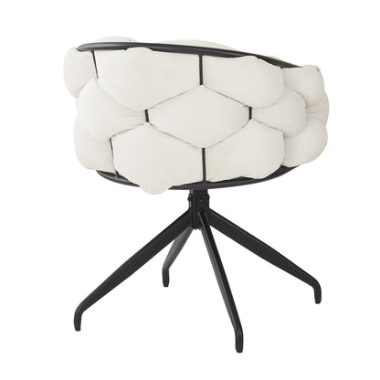Draaibare Eetkamerstoel – Eetkamerstoel Set – Draaistoel – Stoel Beige – Bamboestoel – 360° Draaibaar – Ergonomische Rugleuning