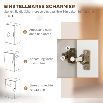 Keukenkastje – Buffetkast – Keukenkast – Opbergkast – Servieskast – Wit – 2 Lades Met Soft-Close – 76x38x182 cm Hout