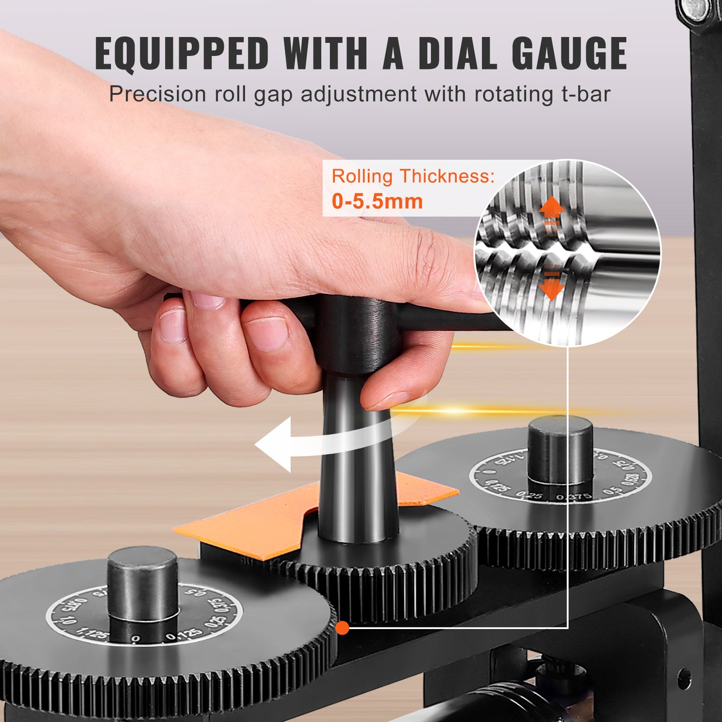 Rollingsmachine – Metaalwalsmachine – Rollers – Juwelenmachine – Metaalbewerking – 3-in-1 Multifunctioneel – Instelbare Dikte 0-5,5 mm – Hoogwaardig 45# Staal