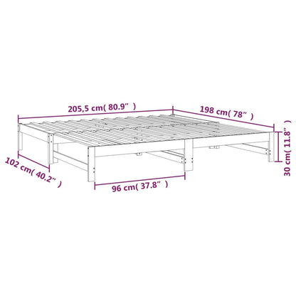 Slaapbank – Bedbank – Slaapstoel – Logeerbed – Opklapbed – Massief Dennenhout – 195,5x148x30 cm