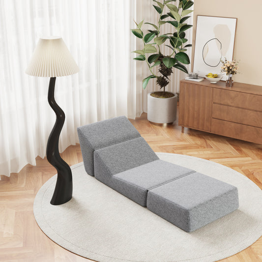 Slaapbank Volwassenen – Vouwbank – Convertible Sofa – Ruimtebesparende Bedbank – Grijs – 3-in-1 Opklapbare Mini Sofa – Hoogwaardig Schuim – Geen Houten Frame