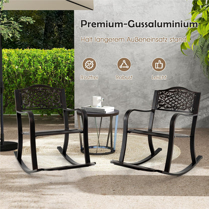 Schommelstoel – Rocking Chair – Tuinstoel – Lounge Stoel – Relaxstoel – Aluminium Gietwerk – Anti-Roest – Voetensteun Met Comfort
