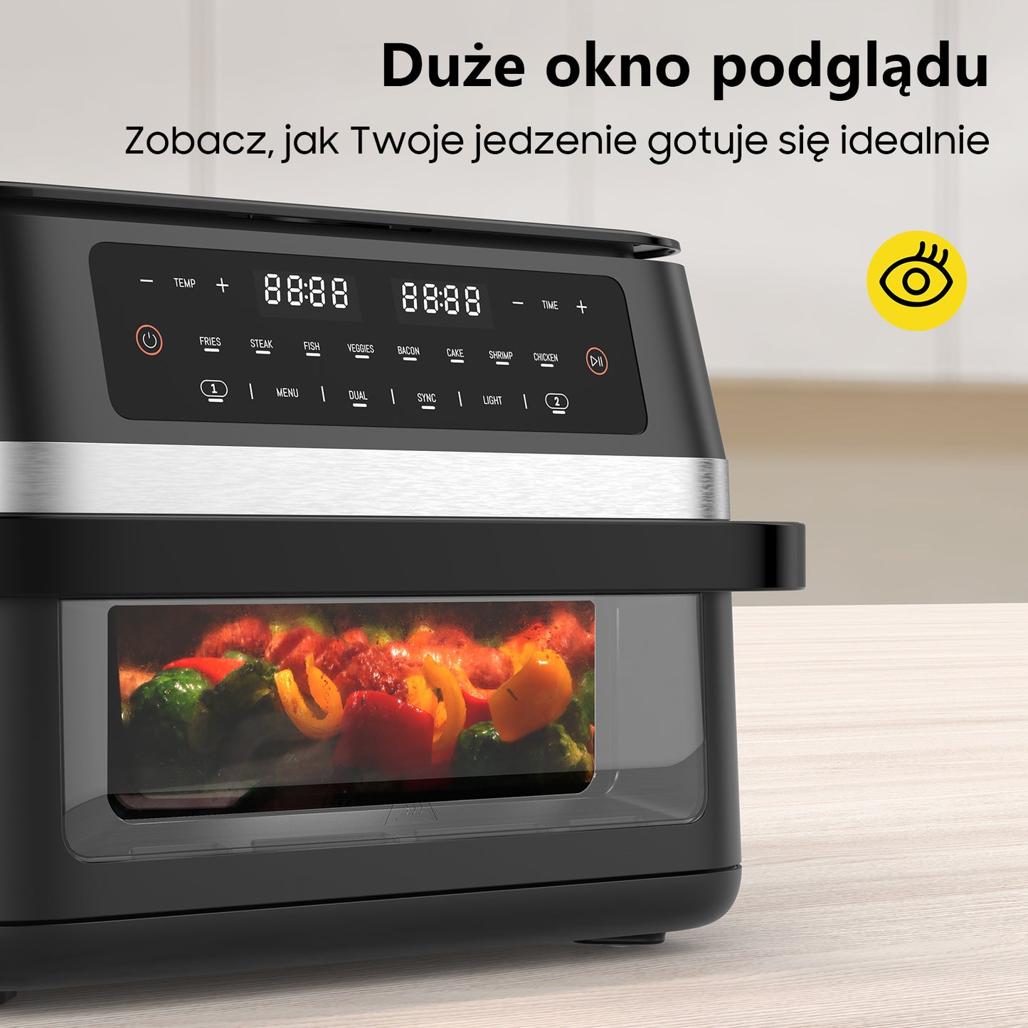 Airfryer – Heteluchtfriteuse – Digitale Friteuse – Gezond Koken – XXL 11L – 2950W Vermogen – Dual-Zone Met Verwijderbare Divider