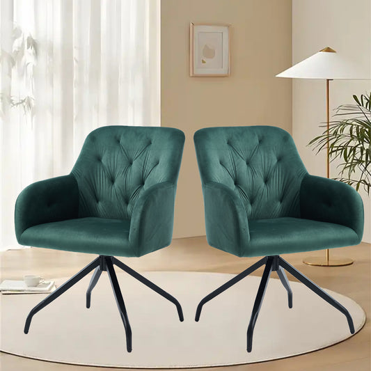 Eetkamerstoel – Stoel – Kuipstoel – Draaistoel – Designstoel – 360° Draaibaar – Comfortabele Gevoerde Zitting – Olijfgroen