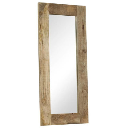 Wandspiegel – Ovale Spiegel – Badkamerspiegel – Staande Spiegel – Woonaccessoire – Massief Mangohout – 50x110 cm – Vochtbestendig & Unieke Houtnerf