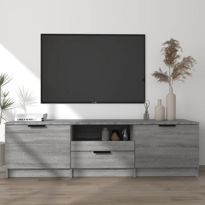 Tv-meubel – Tv-kast – Tv-dressoir – Mediameubel – Opbergkast – Grijs Sonoma – 140x35x40 cm – Houtmateriaal