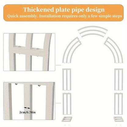 Metalen Tuinboog – Tuinboog Witte Boog Feestboog Bloemenboog – 200x260 cm – 100% IJzer – Stevig & Duurzaam