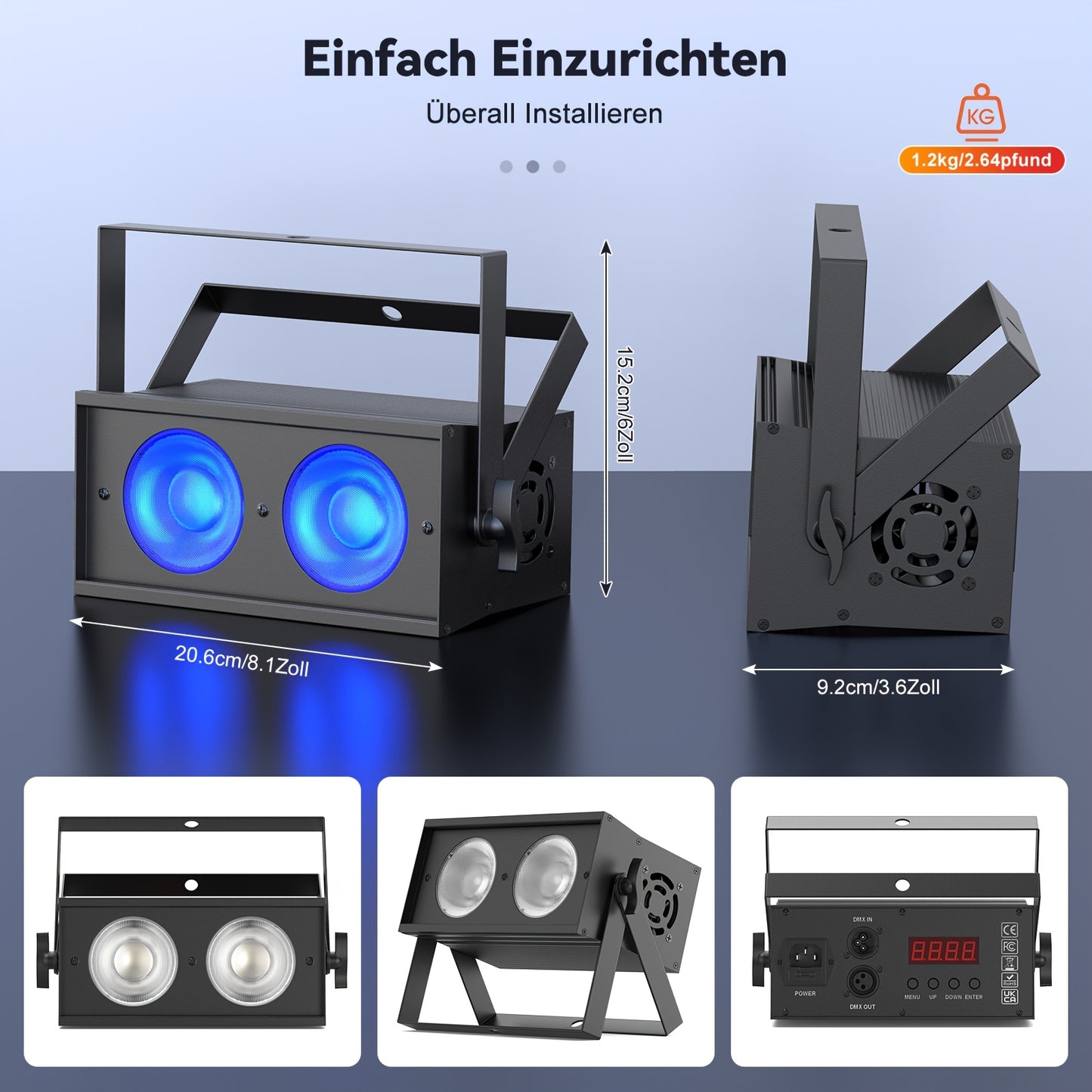 4 Stuks Mini RGBW COB LED Par Lights – LED Spotlights – Party Verlichting – DJ Verlichting – Feestverlichting – 150W Krachtige Lichtbron – DMX & Geluidsgestuurde Effecten
