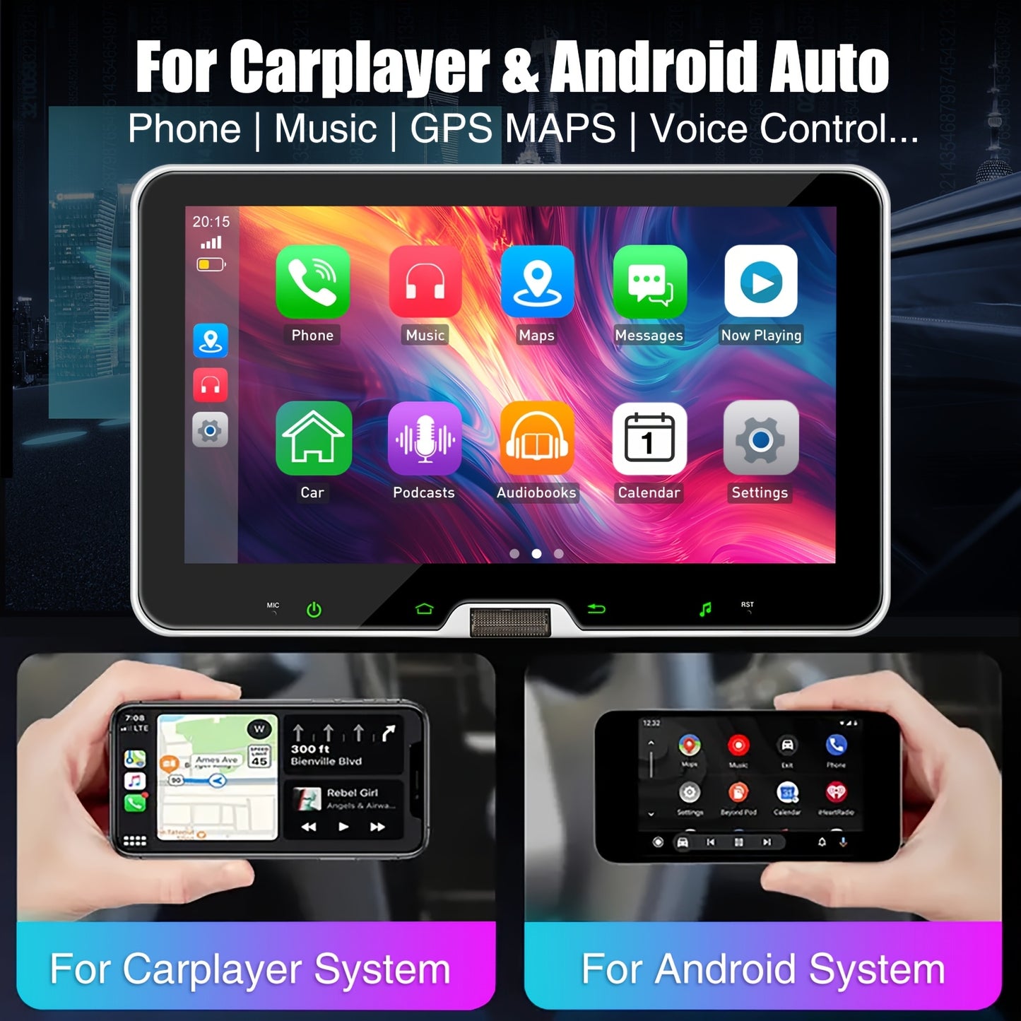 10,1 Inch Android Auto Stereo – Autoradio – Multimedia Speler – Navigatie Systeem – Handsfree Carkit – 4GB RAM 64GB Opslag – Draaibaar HD IPS Touchscreen – 4-LED Achteruitrijcamera inclusief