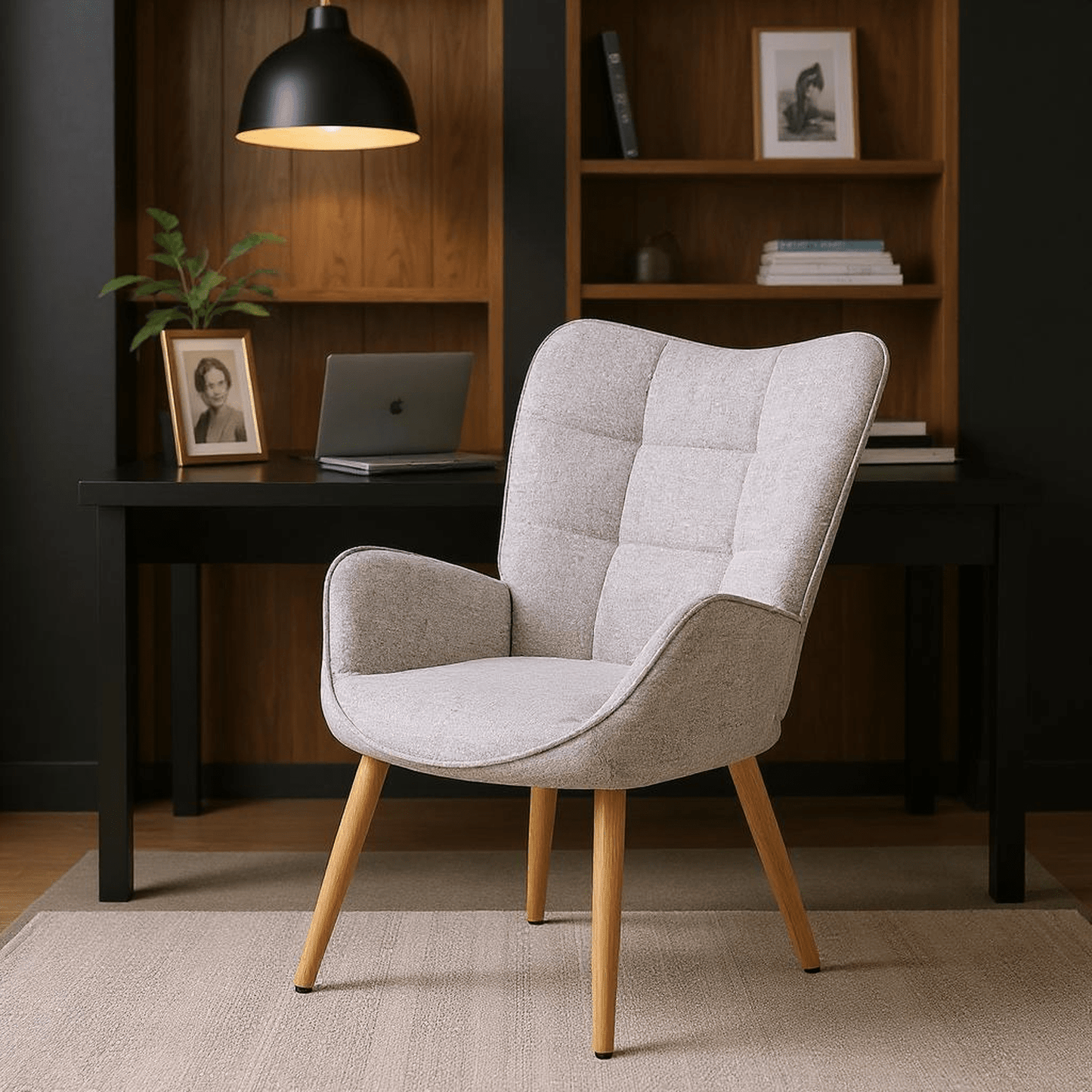 Fauteuil – Lounge Stoel – Sessel – Armstoel – Relaxstoel – Grijze Stof – Ergonomisch Design – 72x62x90,5 cm