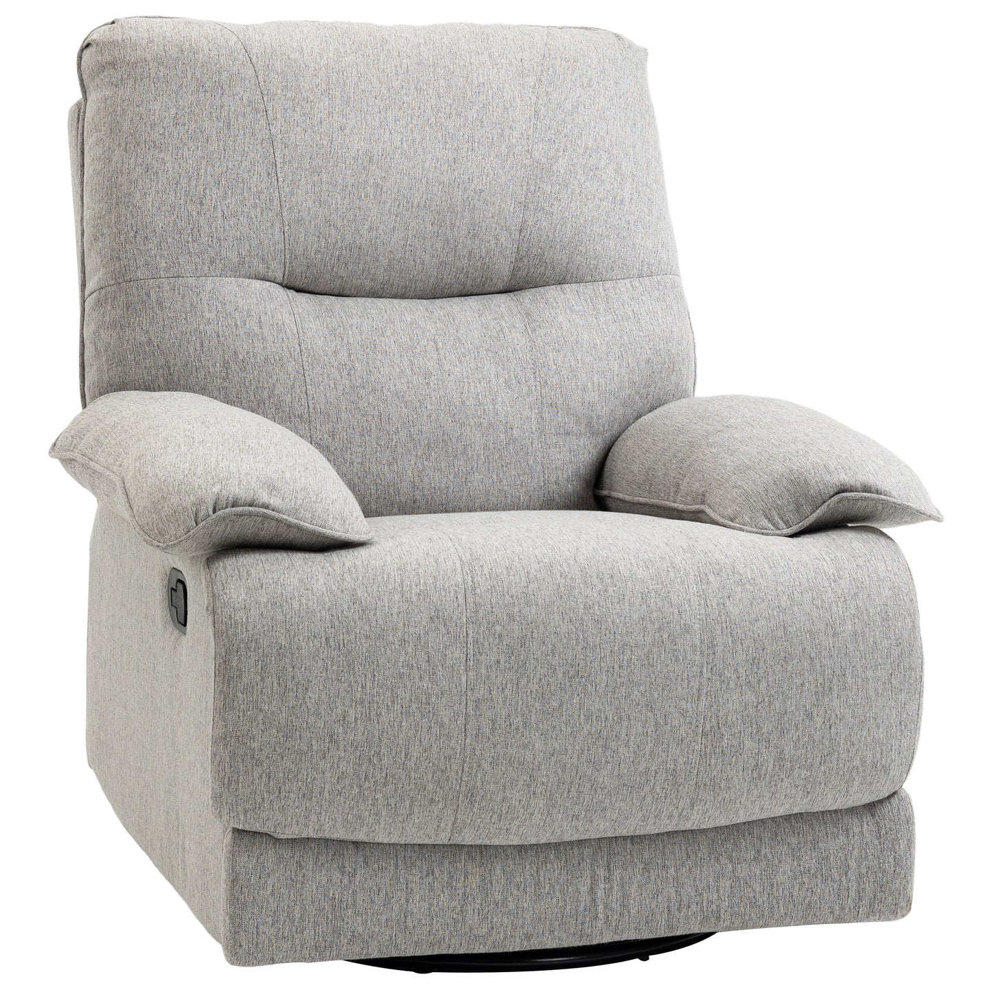 TV Fauteuil – Relaxstoel – Lounge Stoel – Draaifauteuil – Relaxfauteuil – Lichtgrijs – Verstelbare Rugleuning Tot 150° – Stevig Houten Frame Met Pocketvering