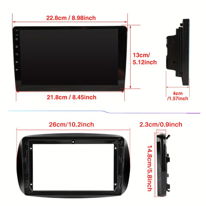 9 inch Autostereo – 2-DIN Radio – Head Unit – Multimedia Systeem – Touchscreen Navigatie – 4GB RAM + 64GB Opslag – Draadloos Android Auto – HD Scherm Met Camera Voor Benz Smart Fortwo 453 (2014-2019)