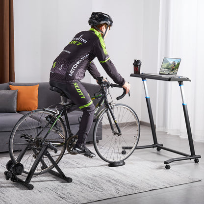 Fiets Bureau – Fiets Tafel – Hometrainer Tafel – Trainingsbureau – Fiets Trainer Desk – Verstelbaar 80-113,5 cm – Draaggewicht Tot 20 kg – Mobiel Met Remmen