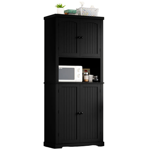 Keukenkast – Buffetkast – Opbergkast – Bovenkast – Apothekerskast – Multi-inzetbaar – 7 Planken – Hoogwaardig MDF – Werkblad