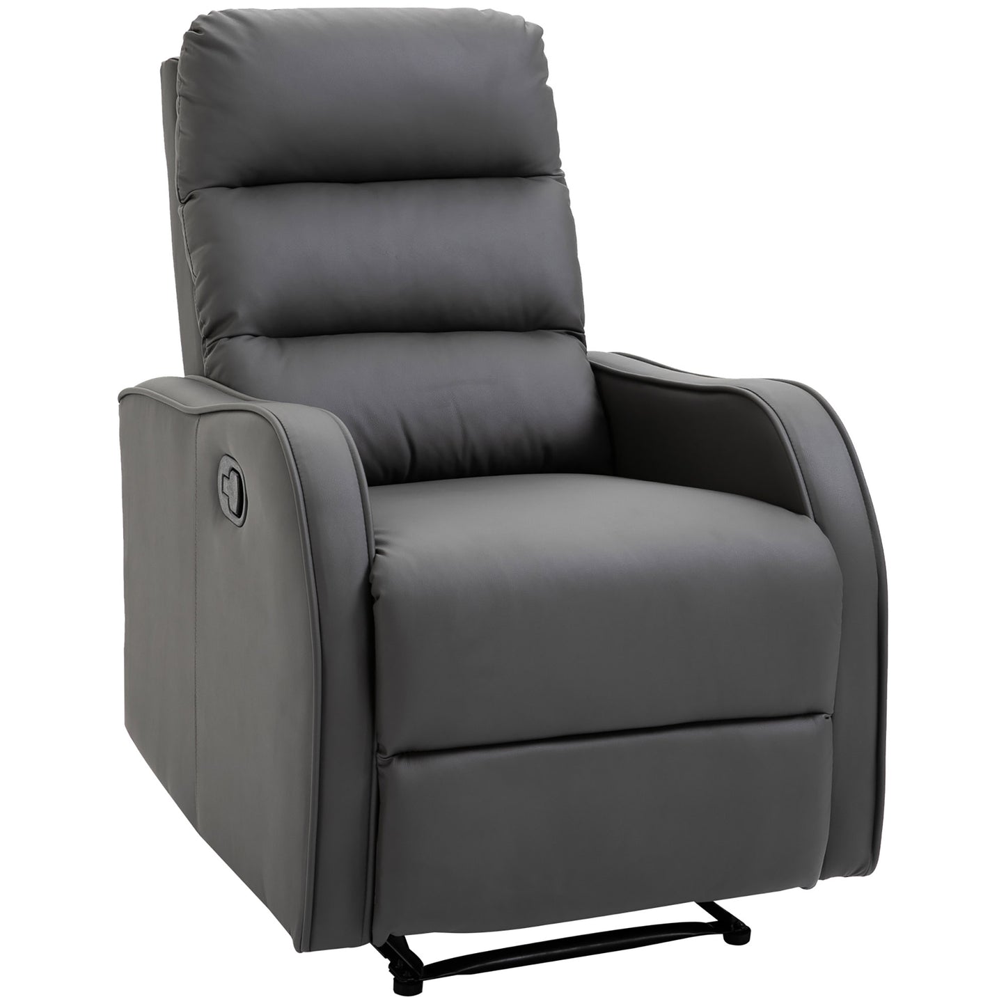 Relaxfauteuil – Recliner – Fauteuil – Tv-stoel – Leunstoel – Donkergrijs – Verstelbare Rugleuning 160° – Kunstleer Bekleding